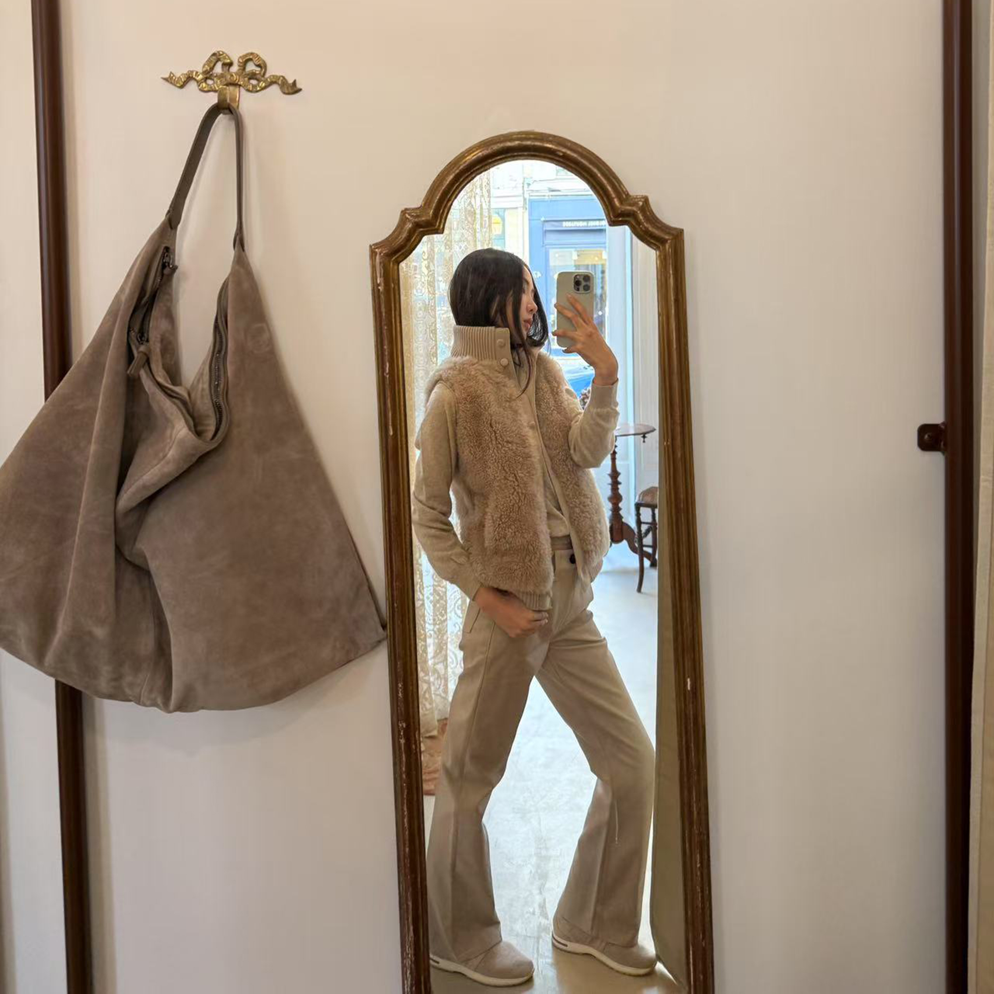 ROMI STUDIO“简练有型”桑蚕丝棉碳素磨毛舒适直筒长裤 RWCWXG5962