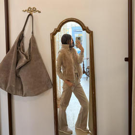 ROMI STUDIO“简练有型”桑蚕丝棉碳素磨毛舒适直筒长裤 RWCWXG5962