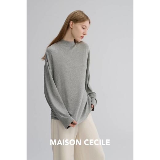 MAISON CECILE 四色|秋冬软糯亲肤半高领松弛慵懒感宽松百搭上衣 商品图1