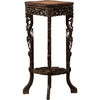 清	红木镶云石透雕葡萄竹枝纹四足香几 商品缩略图5