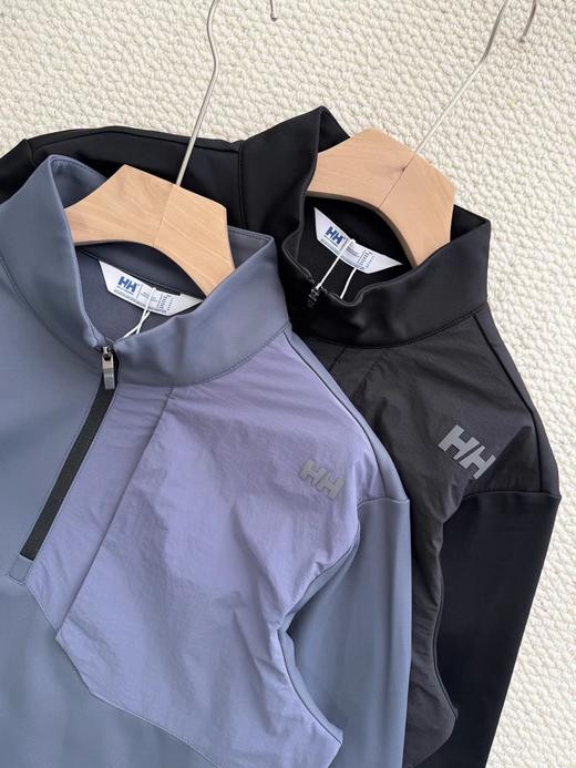 D120855男款运动舒适内里加绒保暖半拉链长袖T套头衫 商品图2