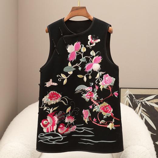 断码清仓价HH 25111307羊毛休闲毛呢马甲新中式旗袍刺绣外套 商品图0