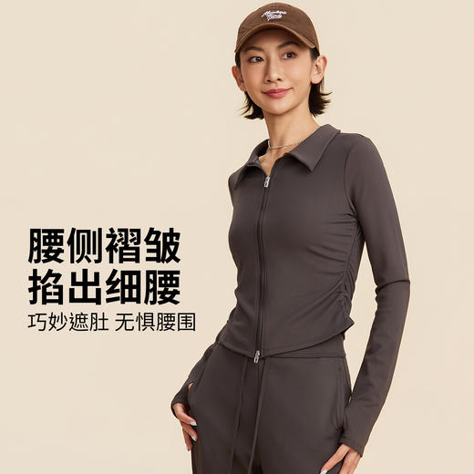 跃牌【禅语梵心】秋冬加绒裸感跑步健身运动外套女修身显瘦瑜伽服WT3411 商品图1