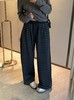 D120832休闲舒适风格高腰抽绳设计竖条纹的宽松阔腿裤 商品缩略图4