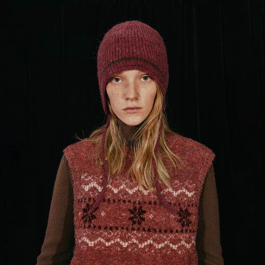 NUTH复古咖色系带护耳针织毛线帽女（发货时间同步天猫） 商品图4