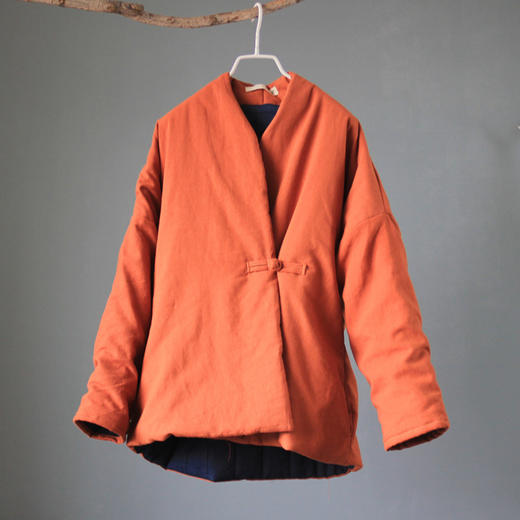 百媚生 夹棉加厚外套小婉约文艺气质棉衣05086 商品图1