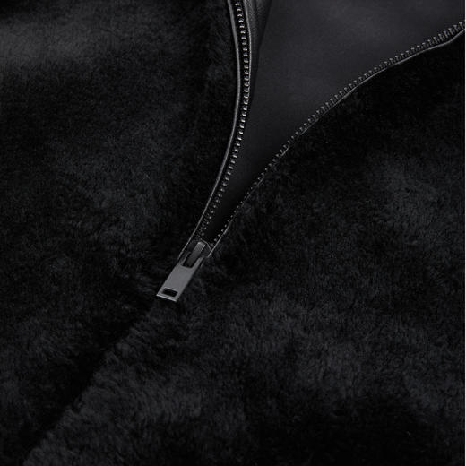 ROMI STUDIO“南非黑珍珠”进口羊毛皮无袖连帽皮草马甲 RWCAWT5964 商品图7