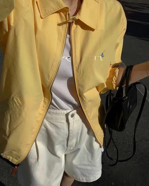 D120840美式复古小鸡黄翻领拉链设计夹克外套男女同款 商品图1