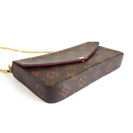 【95新LV路易威登POCHETTE FELICIE手袋M61276棕色老花新款按扣三合一链条包单肩包女士 231125NJS37 商品图6
