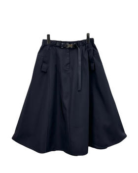 女款尼龙腰带中长半裙 可配套装he020