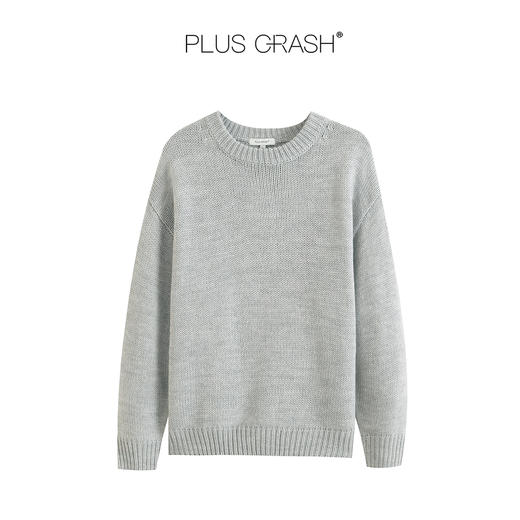 PLUS CRASH冬季新款羊毛混纺高级粗针保暖针织衫男女慵懒圆领毛衣 商品图7