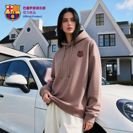 【官方正版】巴塞罗那俱乐部｜巴萨连帽卫衣秋冬新款粉色帽衫休闲 商品图2