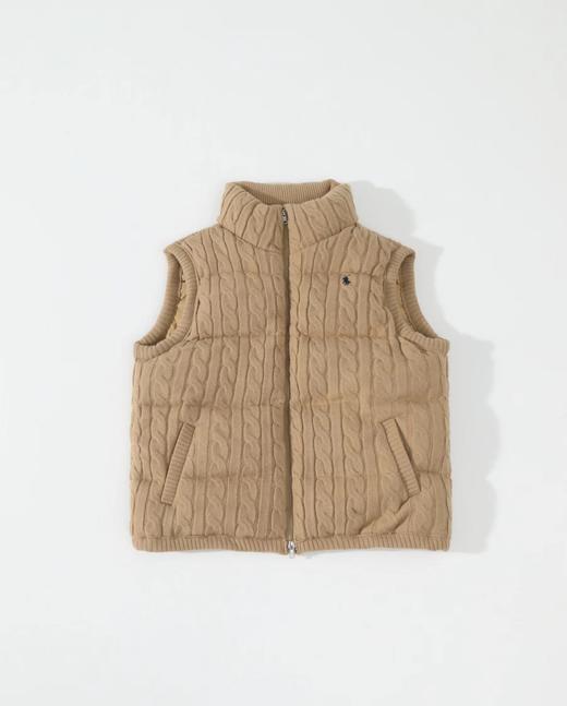 D120839小标点缀绞花针织羽绒服无袖立领马甲女款 商品图4