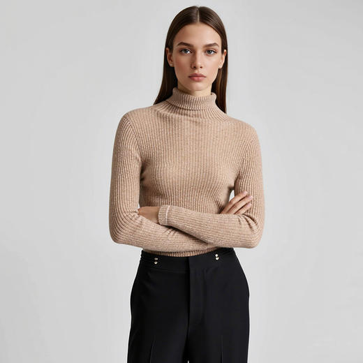 EITIE爱特爱冬季新款舒适保暖高领100%山羊绒针织衫8001711 商品图12