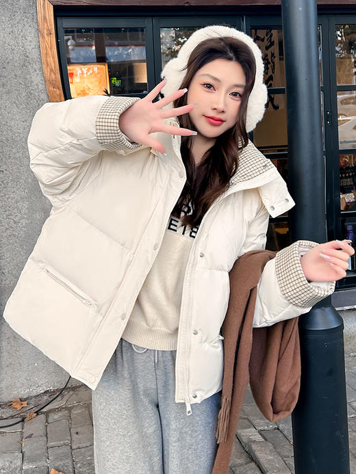 卉遇格子领面包短款羽绒服HY-35★ 商品图2