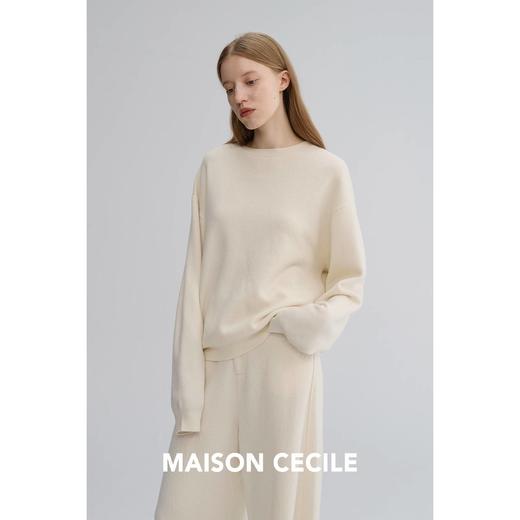 MAISON CECILE 两色|宽松中性卫衣感重工耗时廓形简约松弛针织毛衣 商品图2