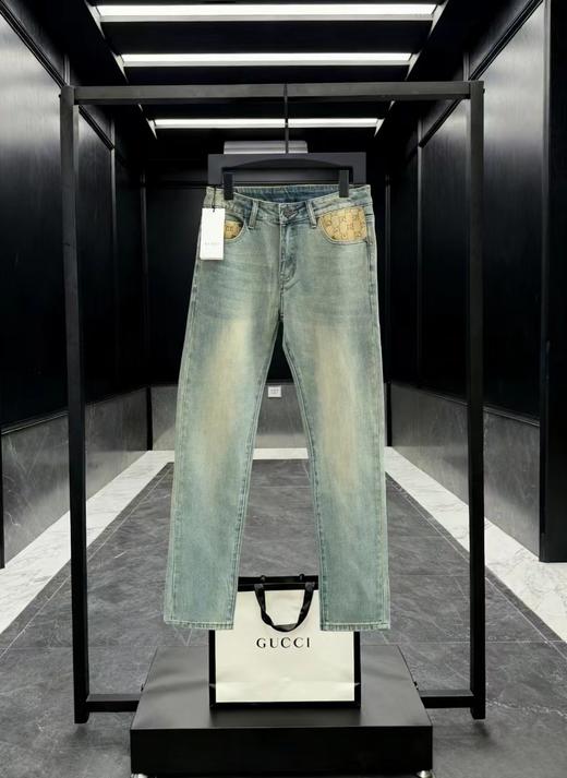 D120822简单儒雅男士精典纯色水洗休闲牛仔裤 商品图0