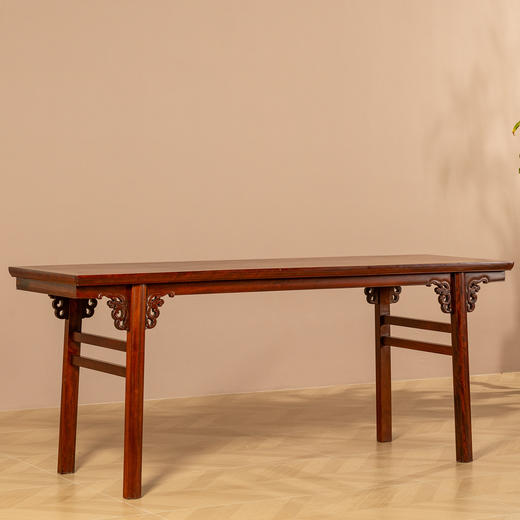 二十世纪	硬木夹头榫螭龙纹平头案 商品图0