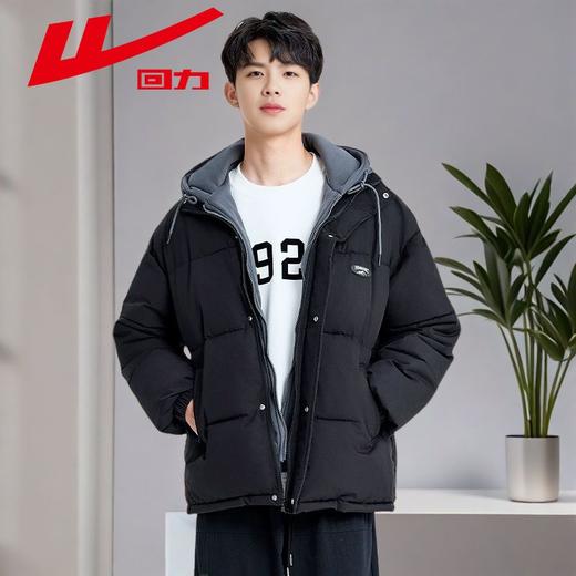 回力棉服男款冬季新款加厚棉袄男士防寒保暖假两件连帽棉衣外套男 商品图4