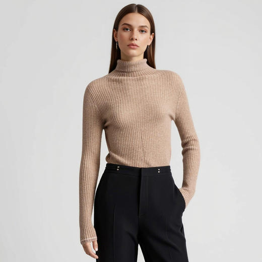 EITIE爱特爱冬季新款舒适保暖高领100%山羊绒针织衫8001711 商品图11