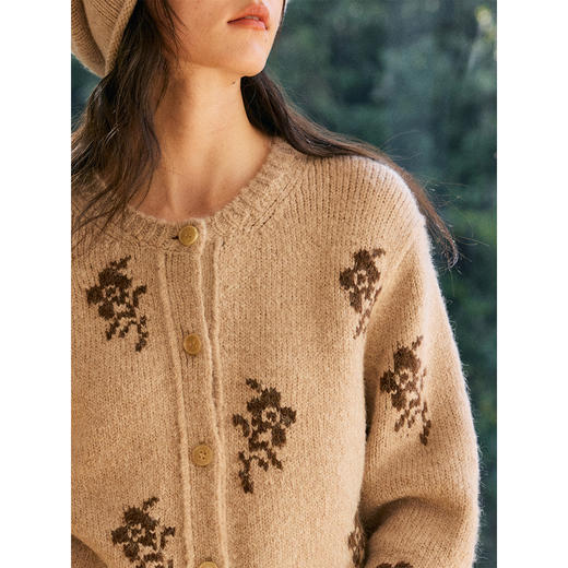 HeyDress花朵提花法式针织开衫 商品图3