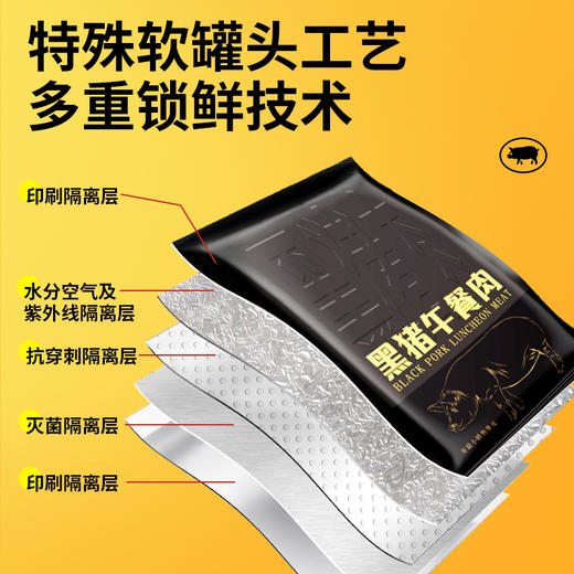 Herlanze宝贝易餐 减钠*黑猪午餐肉240克（40克*6） 商品图10