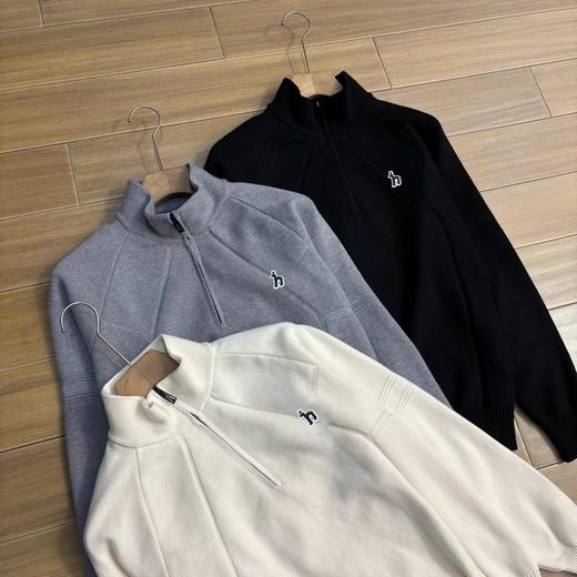 D120876秋冬新款男士舒适简约半拉链立领针织毛衣 商品图1