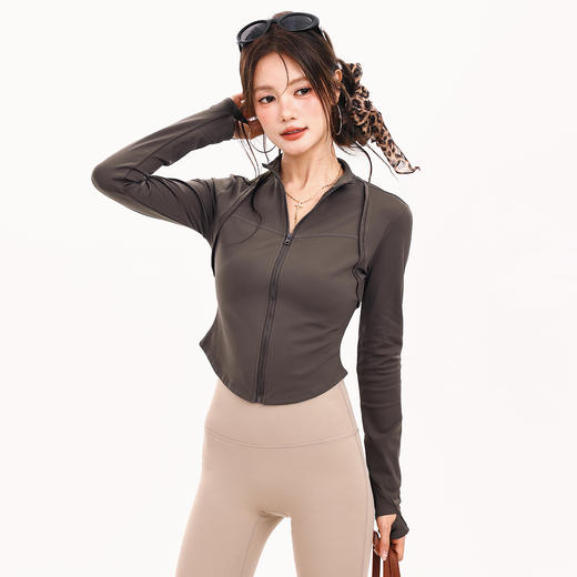 跃牌【禅语梵心】加绒健身外套女防寒保暖拉链上衣运动健身瑜伽服WT5564 商品图1