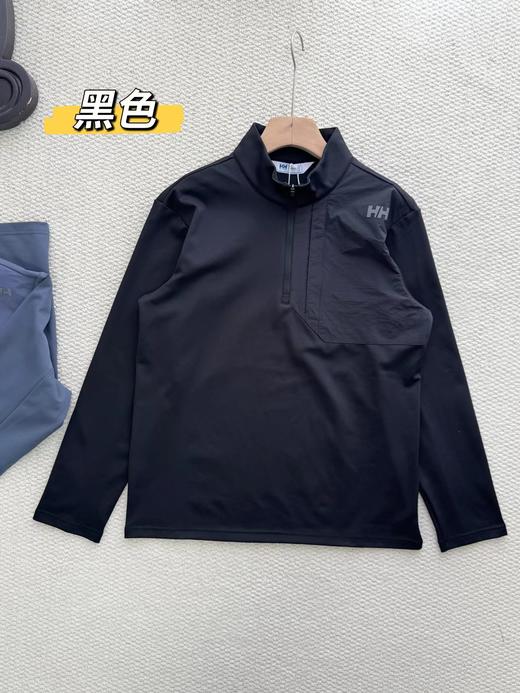 D120855男款运动舒适内里加绒保暖半拉链长袖T套头衫 商品图12