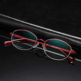 【时尚简约】康迪 高档时尚防蓝光紫外线半框老花镜KD2211 （女款）红色/紫色 整体线条流畅舒适