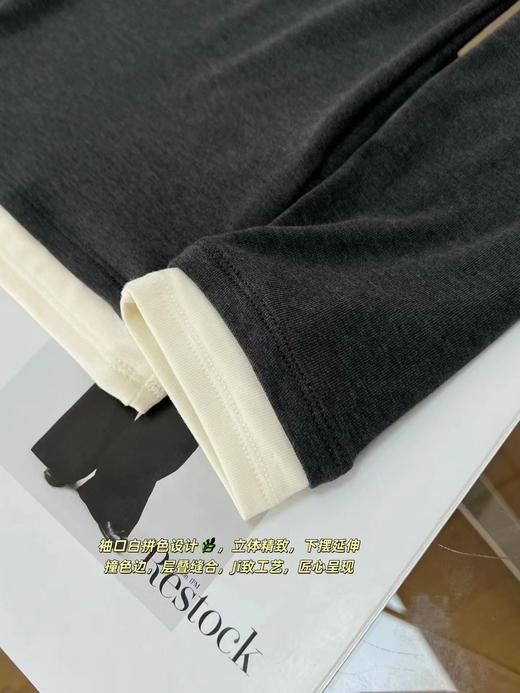 D120848撞色假两件柔软舒适单穿内搭针织打底衫 商品图13