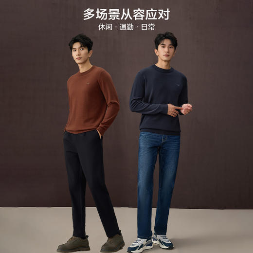 红览 男士轻商务纯羊毛长袖针织衫HNZAW3J026A 商品图4