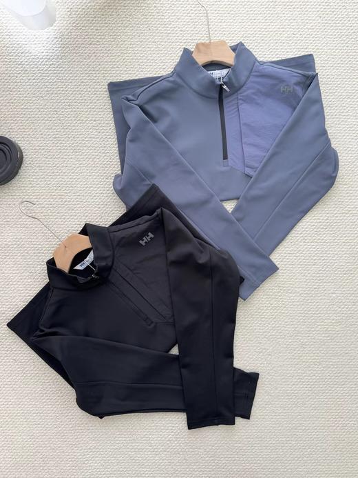 D120855男款运动舒适内里加绒保暖半拉链长袖T套头衫 商品图1