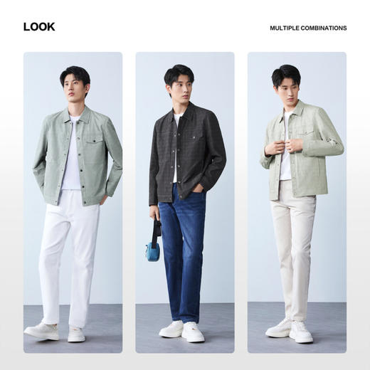 【泡泡纱肌理】柒牌翻领印花工装25春季新品四合扣中青年休闲夹克130K70070 商品图2