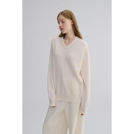 MAISON CECILE三色|高克重全羊绒V领宽松松弛感毛衣 商品图0