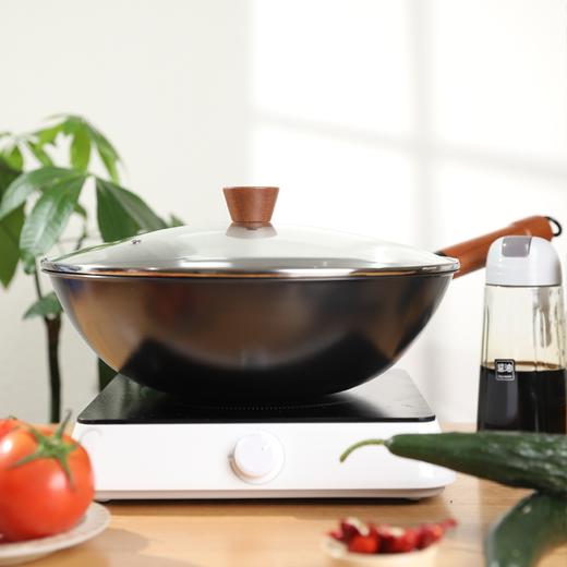 疯抢中！！出口品质【箕手堂·纯铁不粘锅】无涂层免开锅 守护全家健康 送防爆玻璃锅盖 商品图6