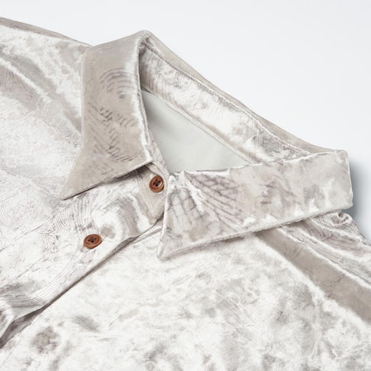 谜底丝绒印花衬衫长袖2026春季新品复古通勤亲肤衬衣女265GC5022 商品图3