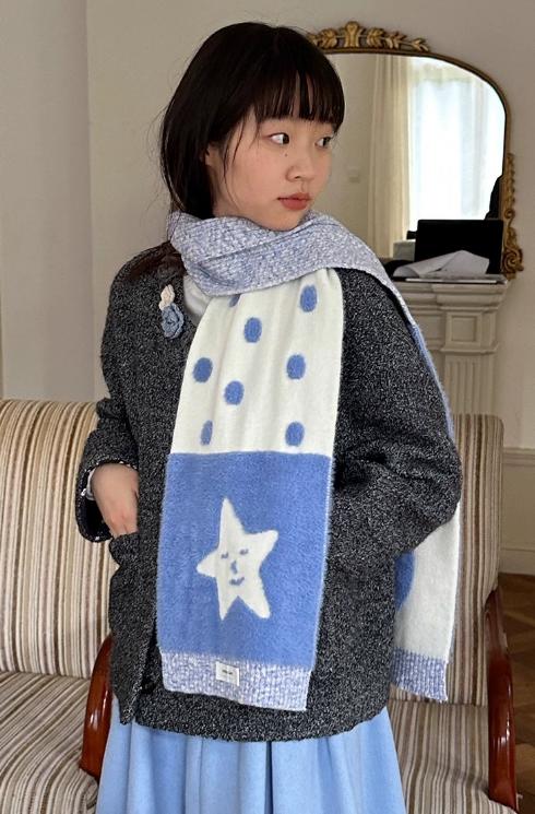 nothe Case布然/NC253225/「旷蓝星星」双面重工彩纱围巾 商品图0