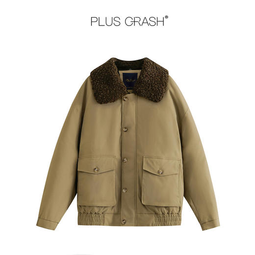 PLUS CRASH冬季巴恩风90白鸭绒短款工装经典双口袋羽绒服男女同款 商品图4