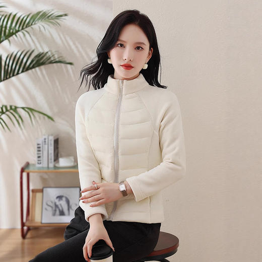 丁摩 立领轻薄羽绒棉服女新款拼接内胆短款运动跑步外套5ZF-1286 商品图2