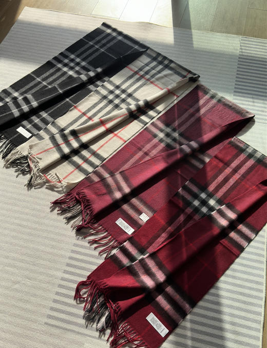 bbr水波纹格子围巾羊绒围巾 商品图0