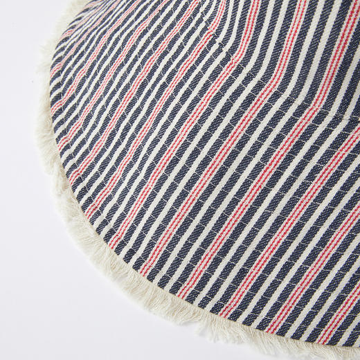 谜底渔夫帽2026春季新品度假感正反两戴条纹宽边帽子女261MQ0402 商品图2