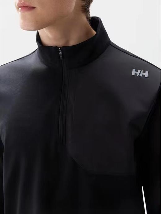 D120855男款运动舒适内里加绒保暖半拉链长袖T套头衫 商品图11