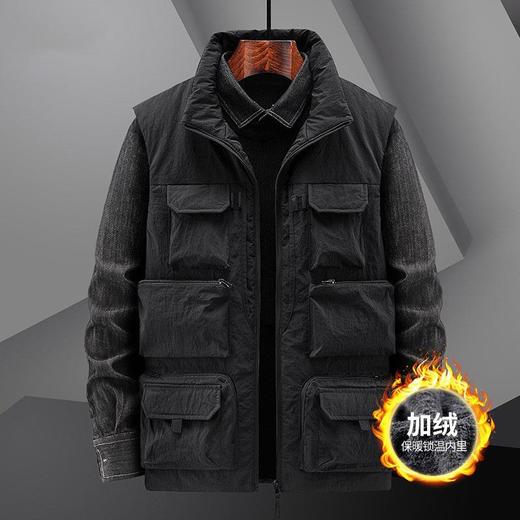 冬季新款男士加绒加厚马夹多口袋工装马甲户外摄影钓鱼背心坎肩男 商品图3