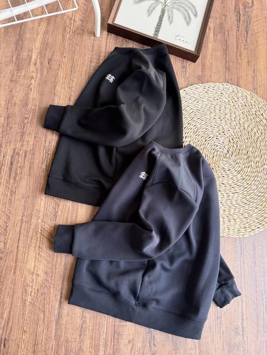 D120827冬季山系复古设计简约休闲百搭男士加绒圆领卫衣 商品图2