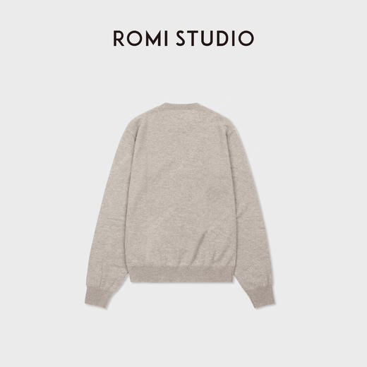 ROMI STUDIO”高支数羊绒羊毛“细腻柔软宽松灰套头毛衫 RWCASU6754 商品图2