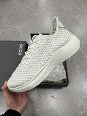 正品 ecco爱步 悦动 皮革 生活休闲鞋 男款 白色 全新鞋盒破损 尺码43码0449