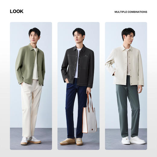【泡泡纱肌理】柒牌男装茄克衫春季2026新品翻领休闲商务上衣外套130K70050 商品图2