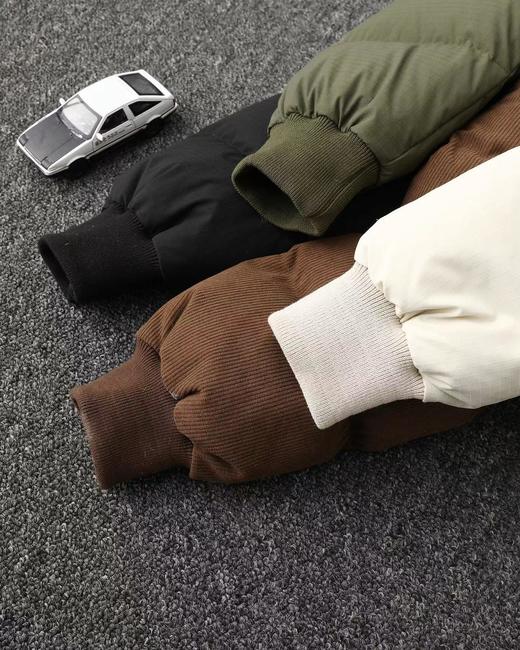 D120806格纹布长袖拉链灯芯绒立领羽绒服男女同款 商品图7