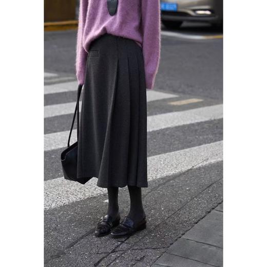 蚕丝羊毛半身裙，miu系设计感半身裙，高级好搭 商品图4